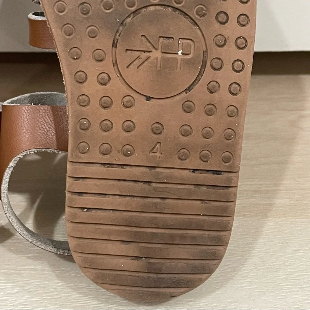Freshly Picked Brown Leather Kids Sandals